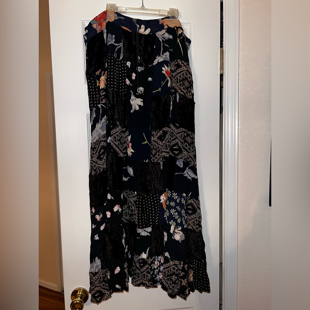 Floral Patchwork Maxi Skirt